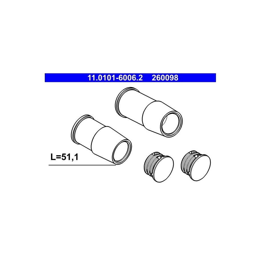 Brake Caliper Guide Sleeve Kit ATE 11010160062 for BMW VOLVO