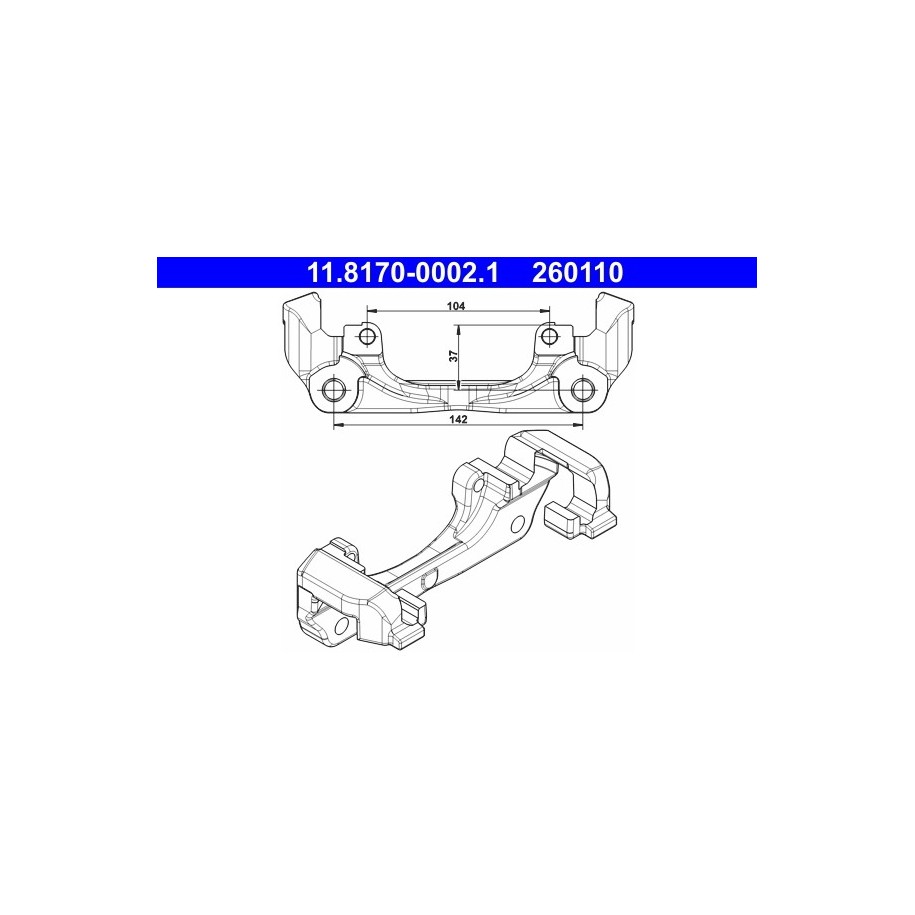 Brake Caliper Bracket ATE 11817000021 for DACIA RENAULT