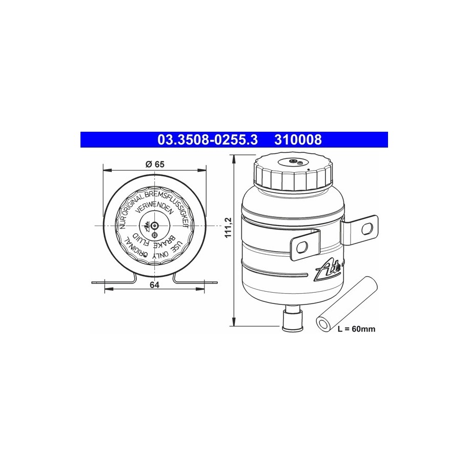 Brake Fluid Reservoir ATE 03350802553