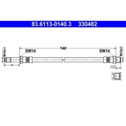 Brake Hose ATE 83611301403 for FORD SEAT VW