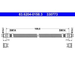 Brake Hose ATE 83620401583 for VW TRANSPORTER