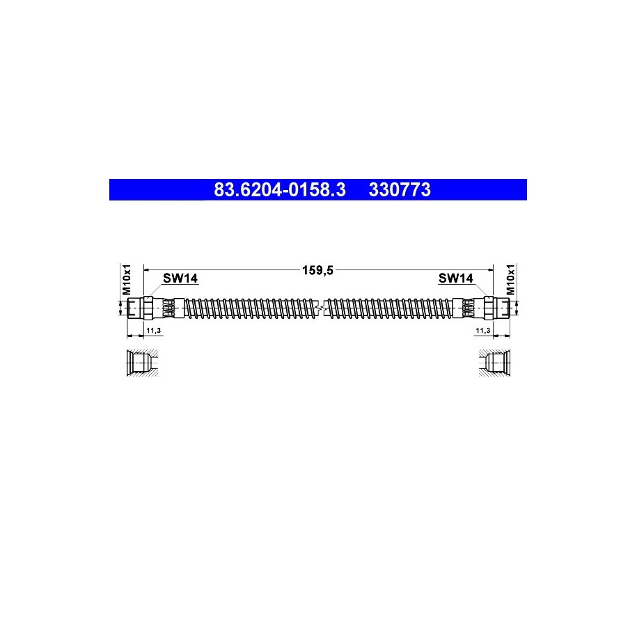 Brake Hose ATE 83620401583 for VW TRANSPORTER