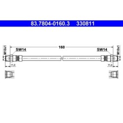 Brake Hose ATE 83780401603 for AUDI SEAT VW