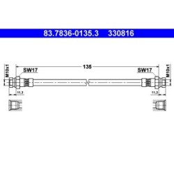 Brake Hose ATE 83783601353 for SEAT VW
