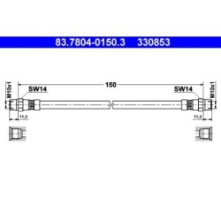 Brake Hose ATE 83780401503 for AUDI