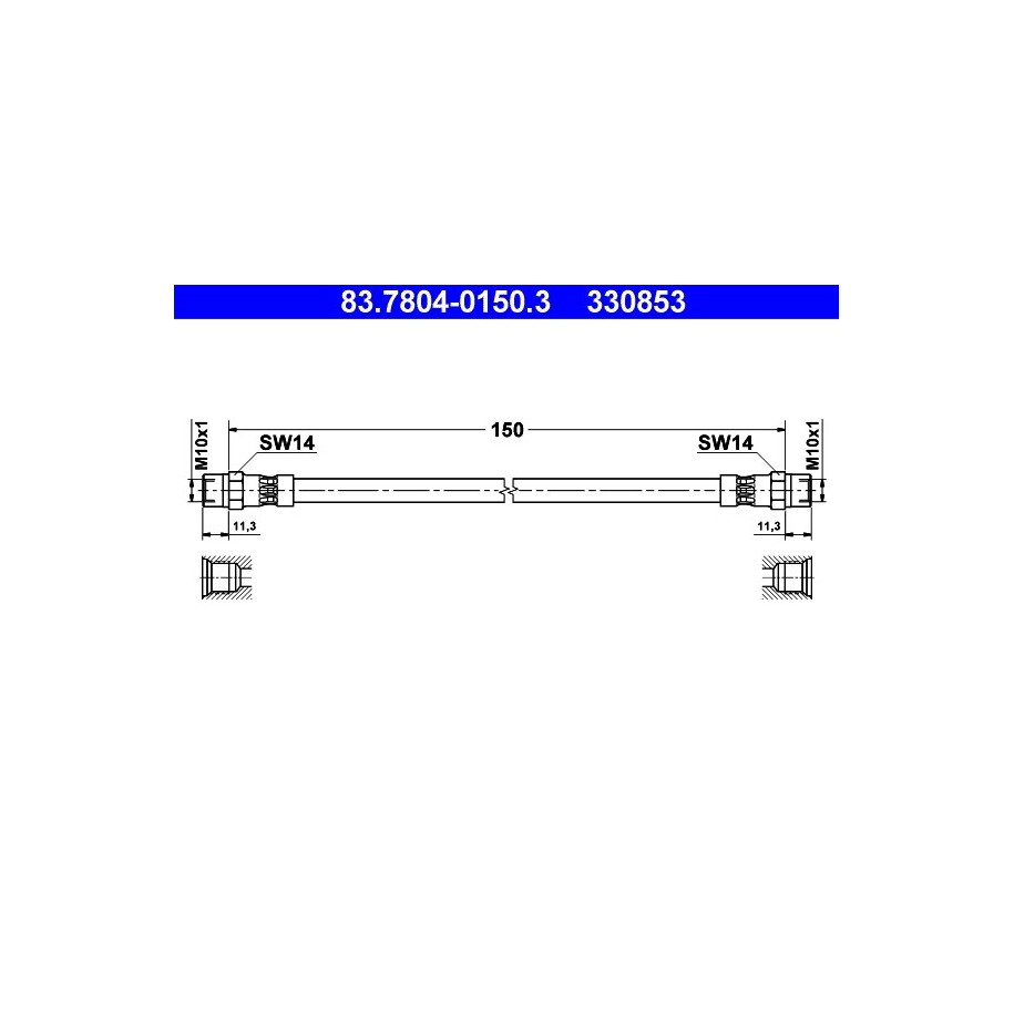 Brake Hose ATE 83780401503 for AUDI