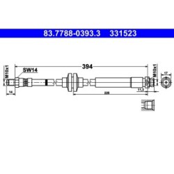 Brake Hose ATE 83778803933 for VOLVO V40 OE 31317913
