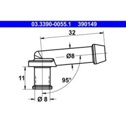 Hose Line Connection Piece ATE 03339000551 OE 582925220
