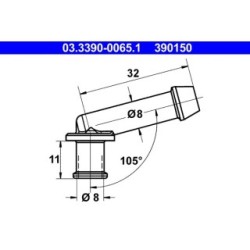 Hose Line Connection Piece ATE 03339000651 OE 3227888M1