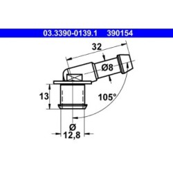 Hose Line Connection Piece ATE 03339001391 OE 4394550