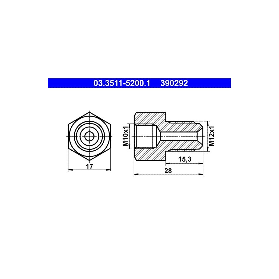 Brake Line Adapter ATE 03351152001 OE 2999567M1
