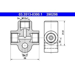 Pipes Connector ATE 03351303001 OE 90810845104