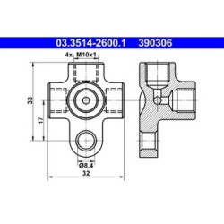 Pipes Connector ATE 03351426001 OE 0004285024