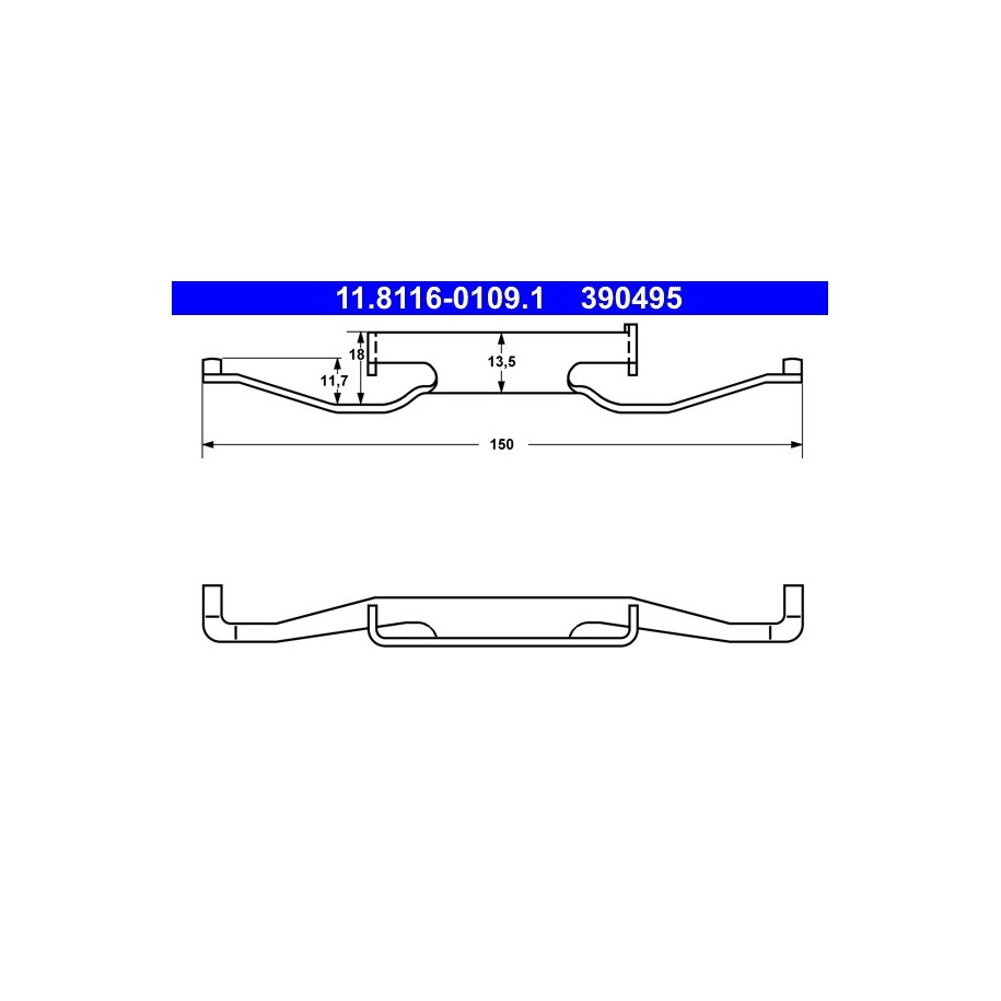 Brake Caliper Spring ATE 11811601091 for BMW 3 Z3 Z4