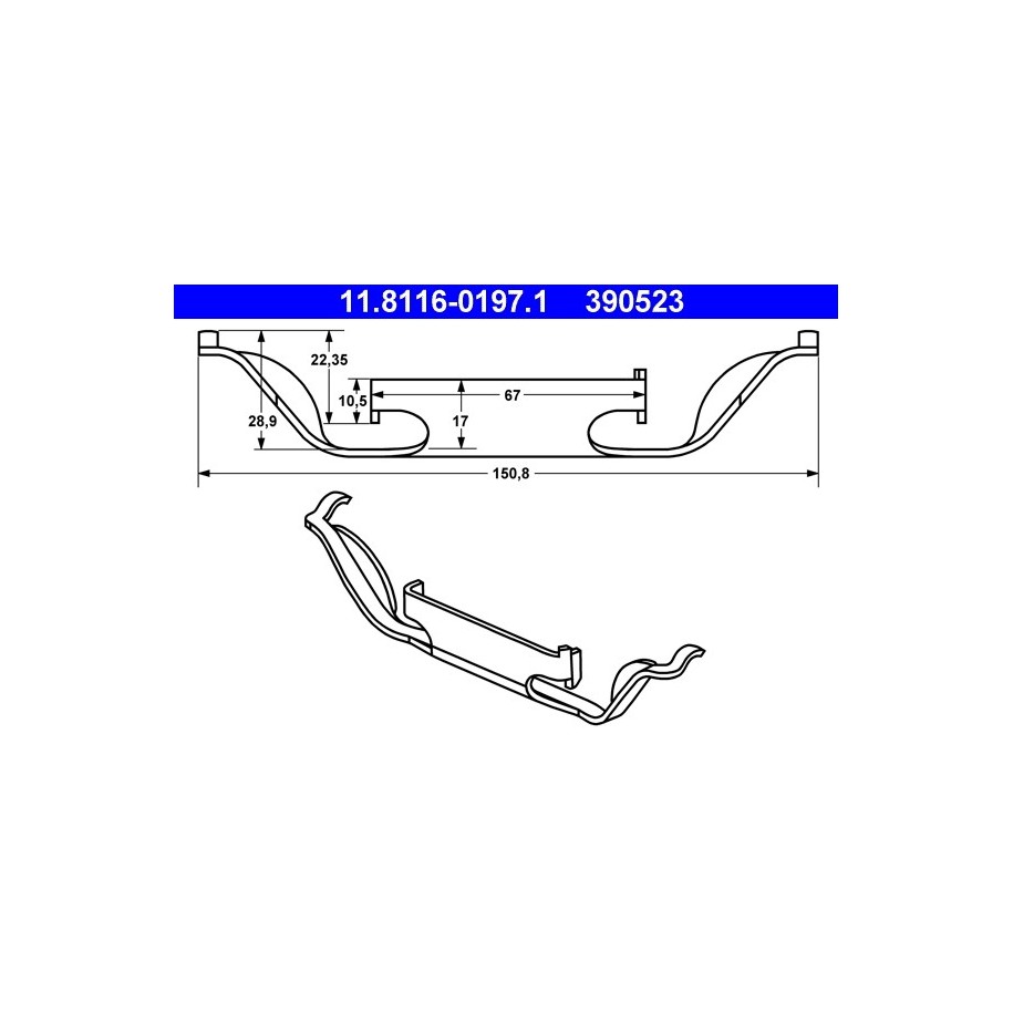 Brake Caliper Spring ATE 11811601971 for BMW 5 8 OE 34111163488