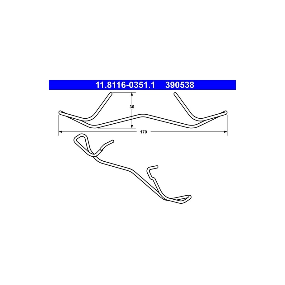 Brake Caliper Spring ATE 11811603511 for AUDI CITROEN