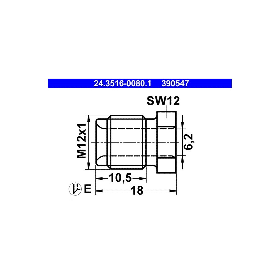 Union Bolt ATE 24351600801 OE 90810845110
