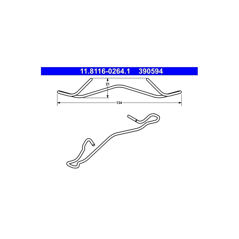 Brake Caliper Spring ATE 11811602641 for ABARTH CHRYSLER