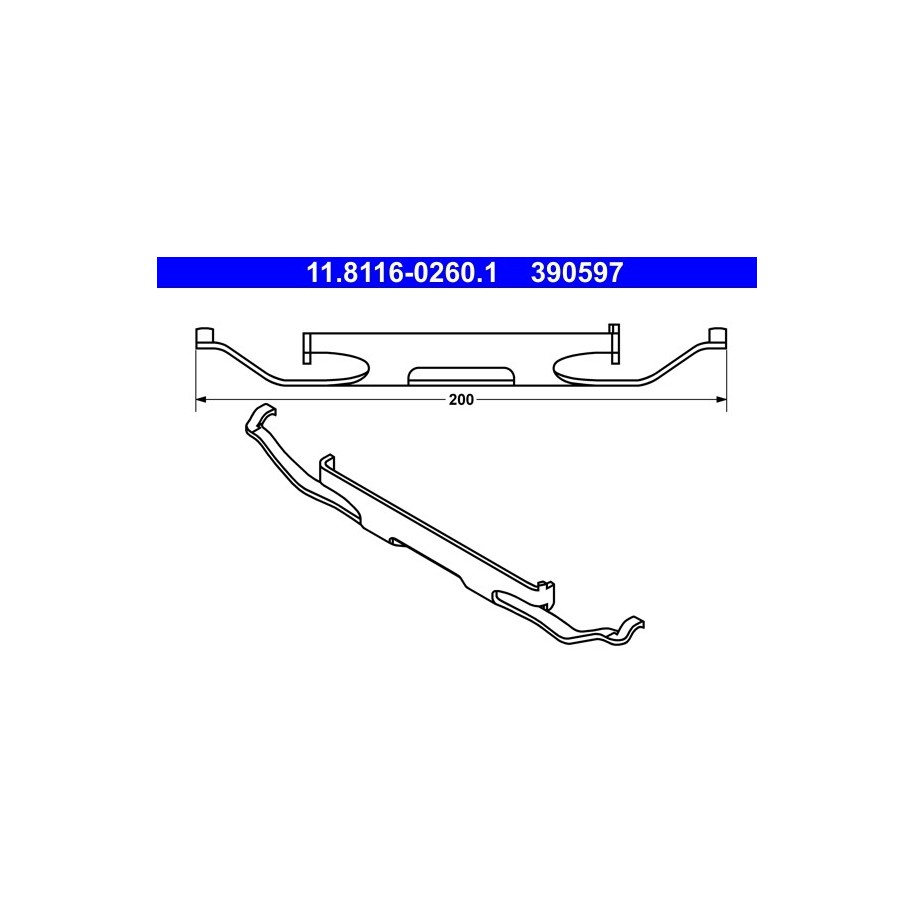 Brake Caliper Spring ATE 11811602601 for AUDI BMW VW
