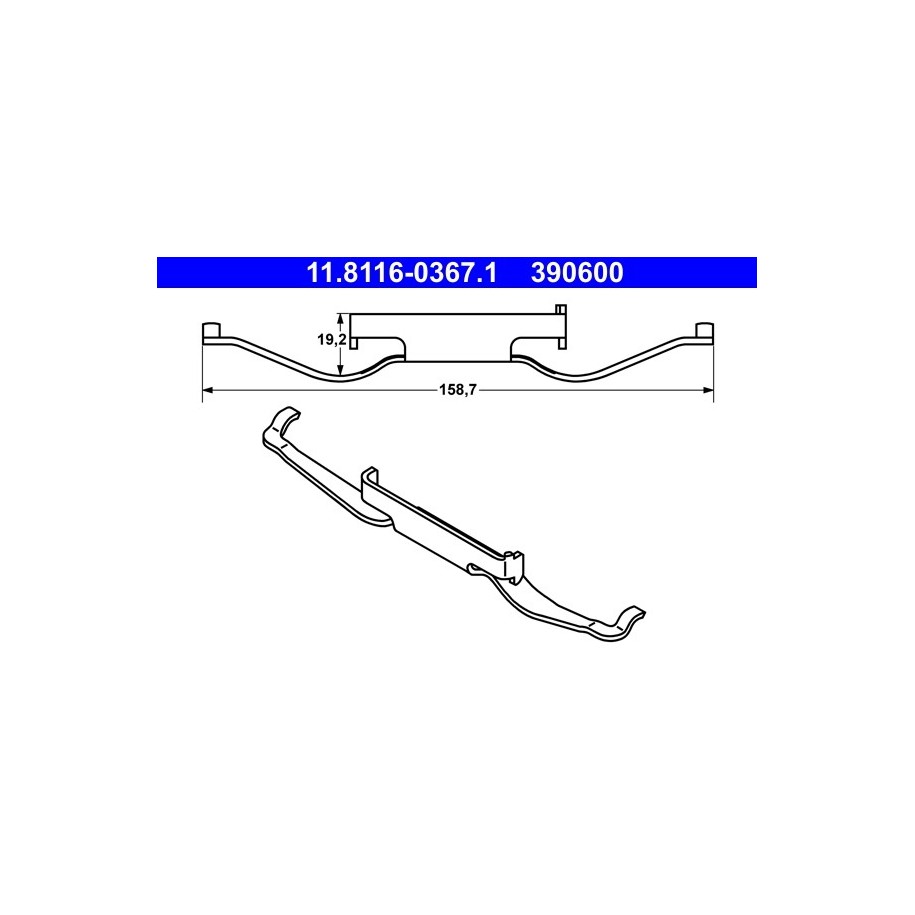 Brake Caliper Spring ATE 11811603671 for VW OE 7H0615295
