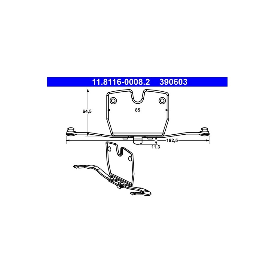 Brake Caliper Spring ATE 11811600082 for BMW OE 34116784185