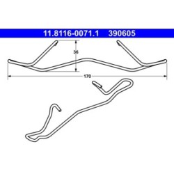 Brake Caliper Spring ATE 11811600711 for AUDI SEAT VW