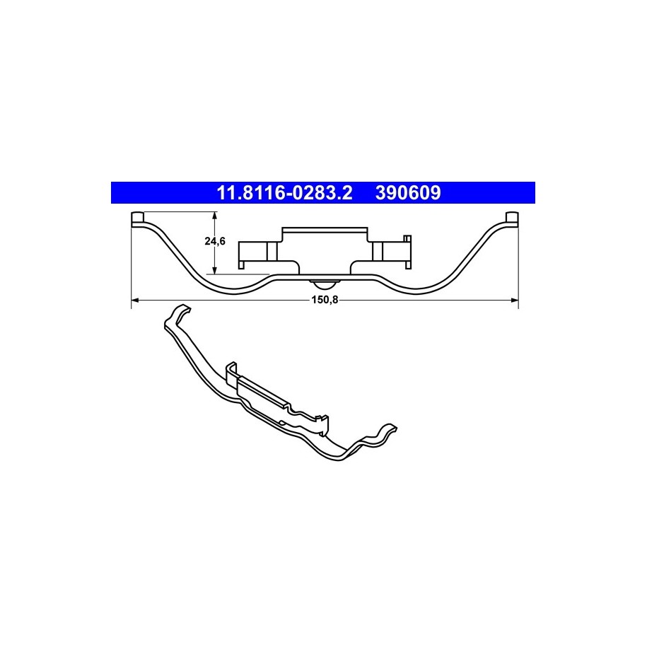 Brake Caliper Spring ATE 11811602832 for LAND ROVER RANGE ROVER