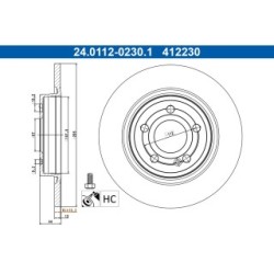 Brake Disc ATE 24011202301 for MERCEDES OE 2474230212
