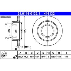 Brake Disc ATE 24011601321 for NISSAN CABSTAR NT400 OE 43206MB600