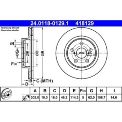 Brake Disc ATE 24011801291 for TOYOTA RAV OE 4351242010