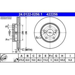 Brake Disc ATE 24012202561 for TOYOTA AURIS COROLLA OE 4351212670