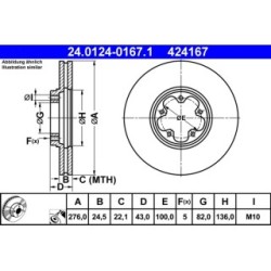 Brake Disc ATE 24012401671 for FORD TRANSIT OE 4395257