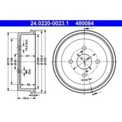 Brake Drum ATE 24022000231 for TOYOTA COROLLA SPRINTER