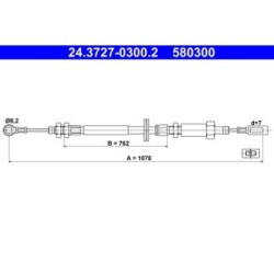 Brake Cable ATE 24372703002 for CITROEN FIAT PEUGEOT OE 4745V6