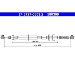 Brake Cable ATE 24372703092 for CITROEN XM OE 96026875