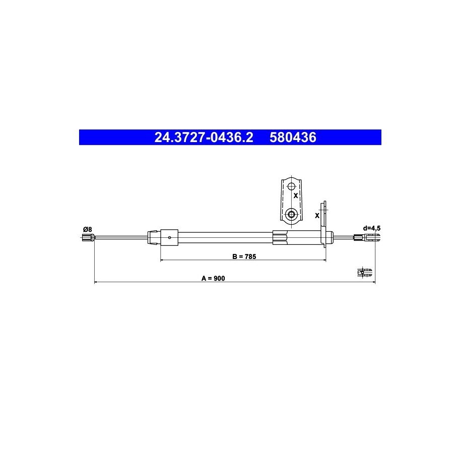 Brake Cable ATE 24372704362 for MERCEDES CCLASS CLCCLASS CLK