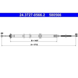 Brake Cable ATE 24372705662 for FIAT LINEA
