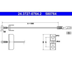 Brake Cable ATE 24372707642 for VAUXHALL RENAULT