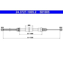 Brake Cable ATE 24372710052 for RENAULT 5 RAPID SUPER