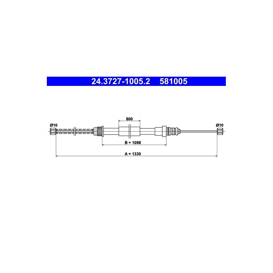 Brake Cable ATE 24372710052 for RENAULT 5 RAPID SUPER