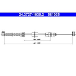 Brake Cable ATE 24372710352 for RENAULT EXPRESS RAPID