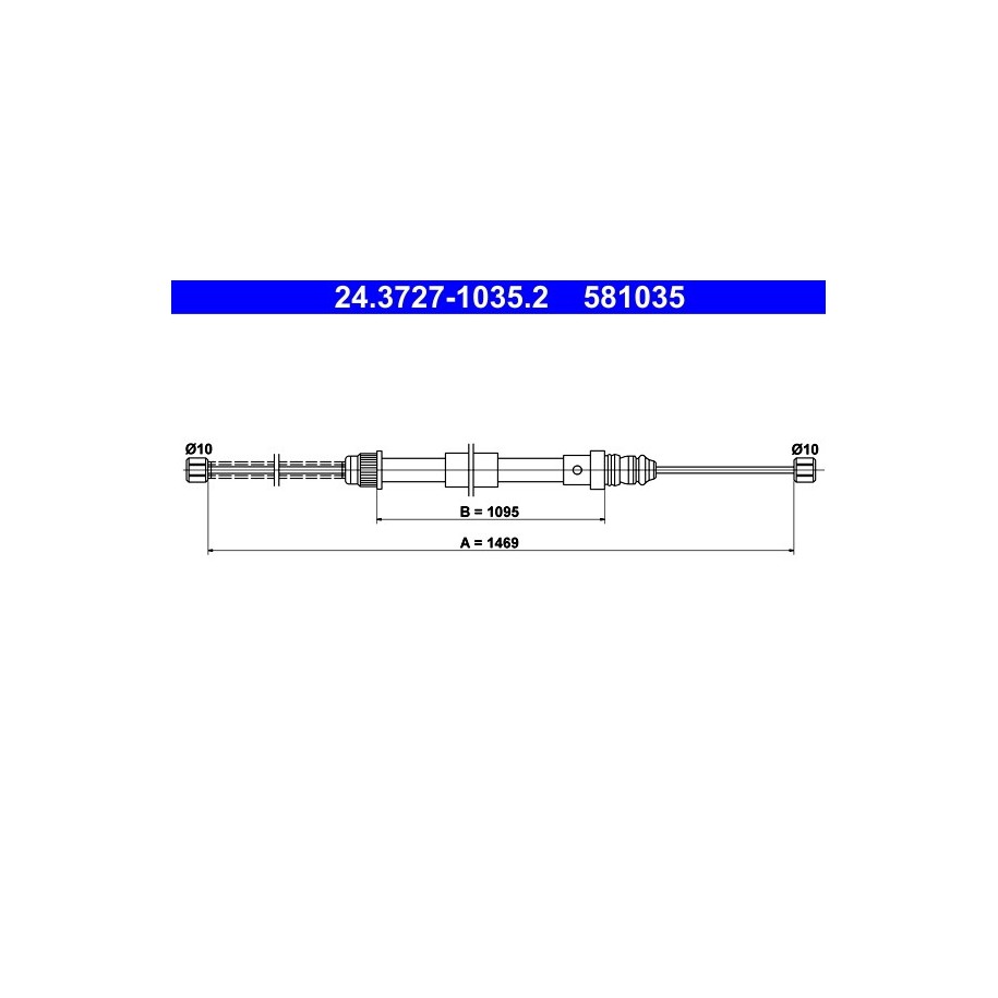 Brake Cable ATE 24372710352 for RENAULT EXPRESS RAPID