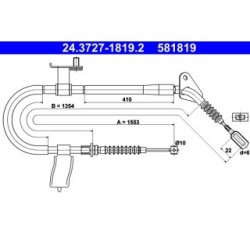 Brake Cable ATE 24372718192 for MAZDA 323 OE BC1B44420