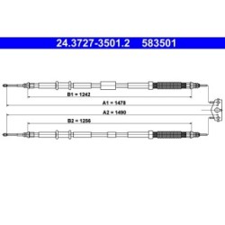 Brake Cable ATE 24372735012 for VAUXHALL CORSA CORSAVAN