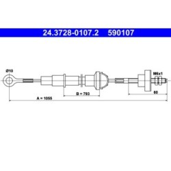 Clutch Cable ATE 24372801072 for VW GOLF JETTA SCIROCCO