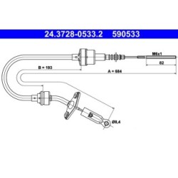 Clutch Cable ATE 24372805332 for FIAT PALIO SIENA STRADA