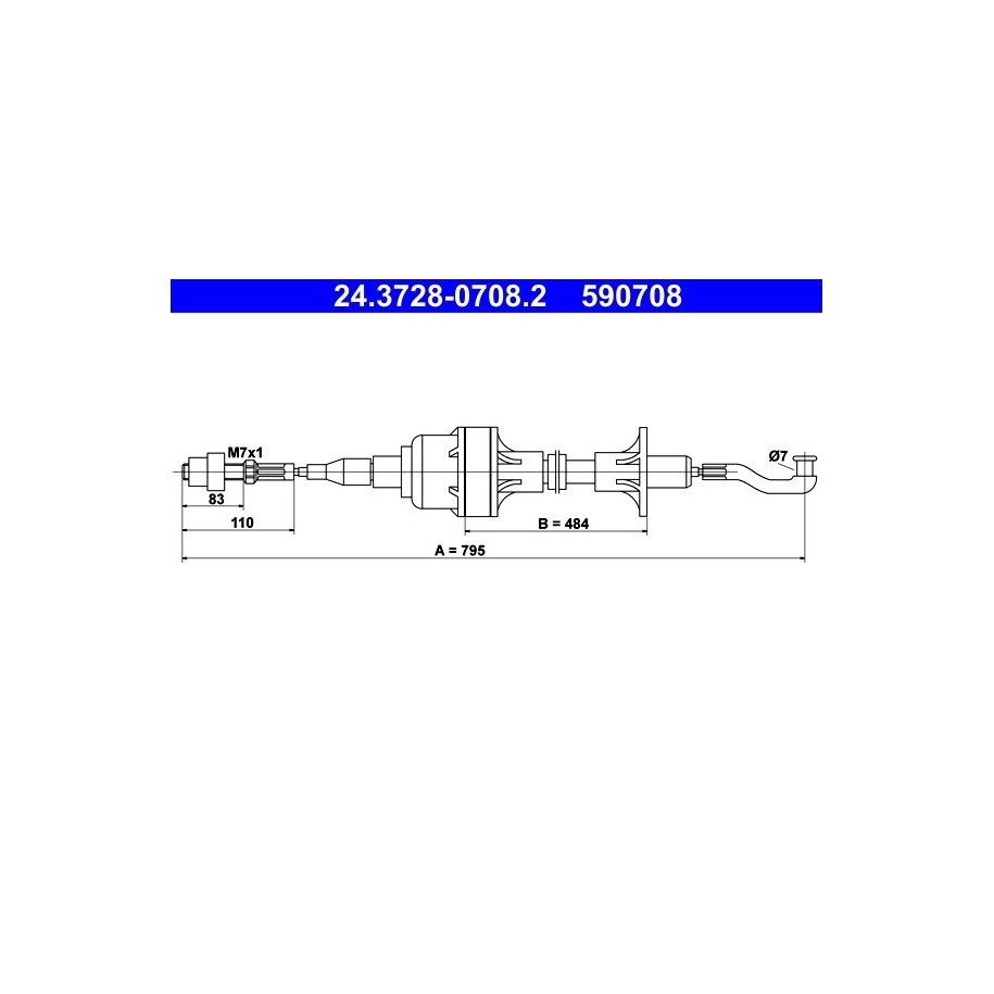 Clutch Cable ATE 24372807082 for VAUXHALL OE 669088