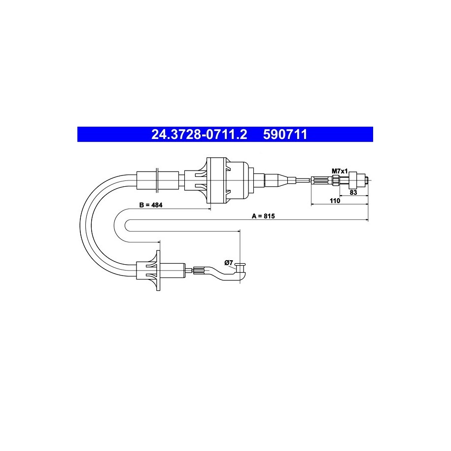 Clutch Cable ATE 24372807112 for VAUXHALL OE 669142
