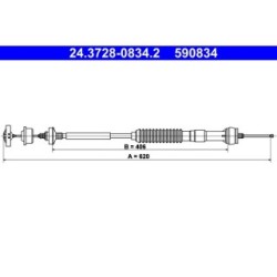 Clutch Cable ATE 24372808342 for PEUGEOT 306 OE 2150Y7