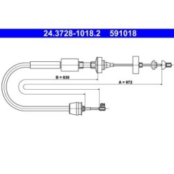 Clutch Cable ATE 24372810182 for RENAULT MEGANE Megane